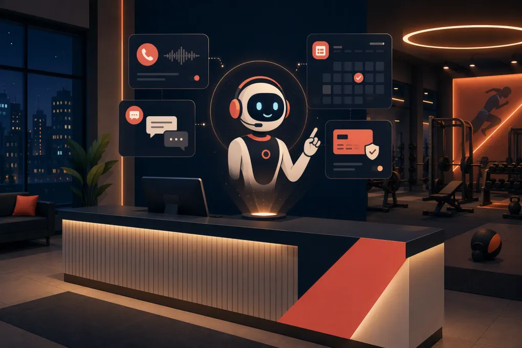 AI receptionist handling gym inquiries, bookings, and payments after closing
