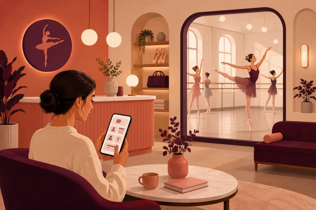 AI receptionist managing parent inquiries and ballet class bookings after hours
