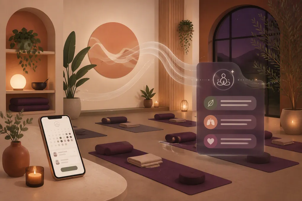 AI receptionist managing bookings for a calm breathwork studio after hours