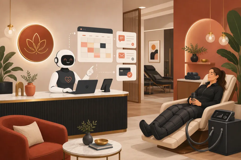 AI assistant managing calls and bookings for a modern compression therapy studio