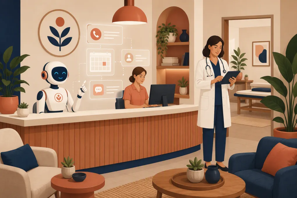 AI receptionist coordinating calls, messages and appointments for a functional medicine clinic