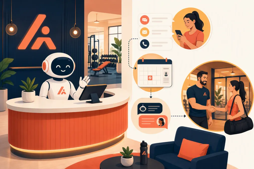AI receptionist booking a personal training consultation for a gym prospect