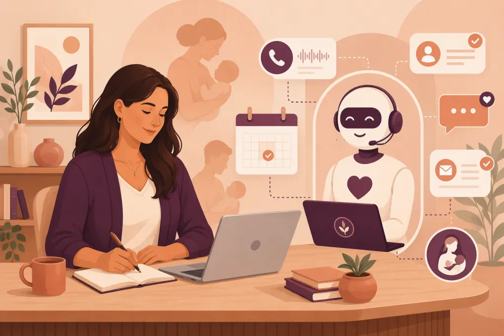 AI receptionist managing calls, scheduling and follow-up for a lactation consultant practice