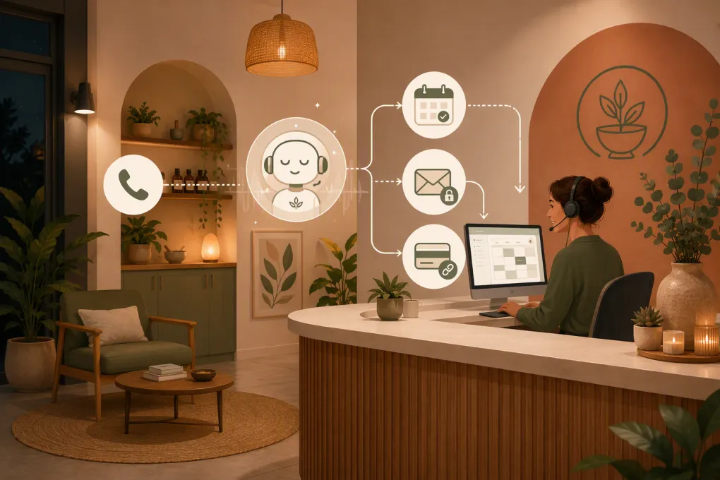 AI receptionist routing calls and appointments for a naturopathic clinic