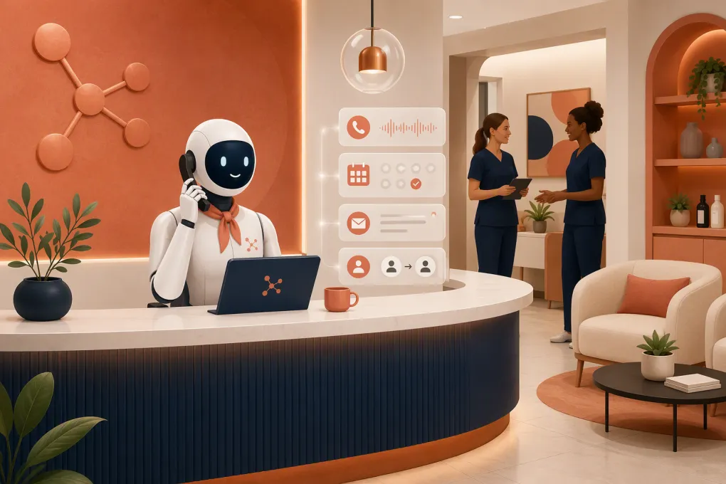AI receptionist managing calls, messages and appointments for a peptide therapy clinic