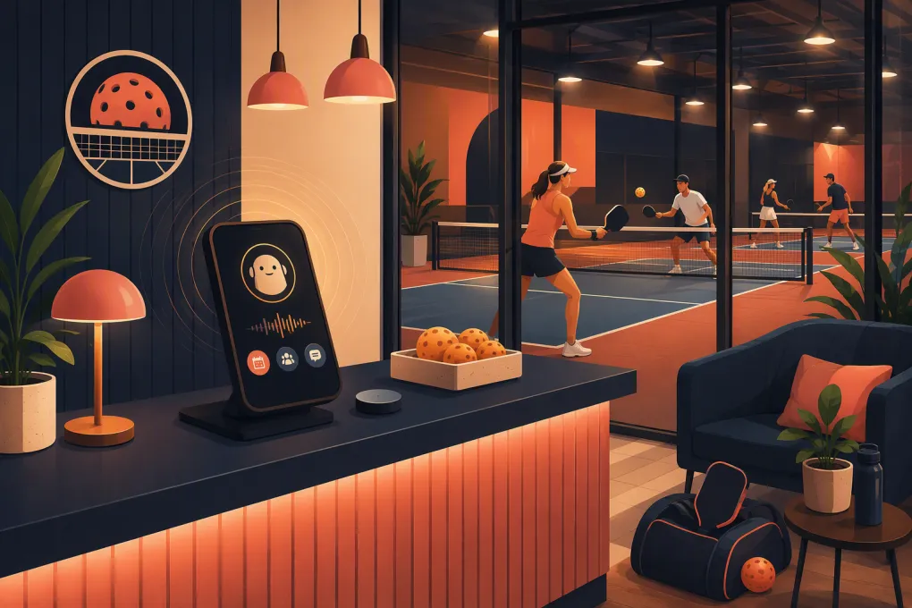 AI receptionist managing calls and reservations for a busy pickleball club