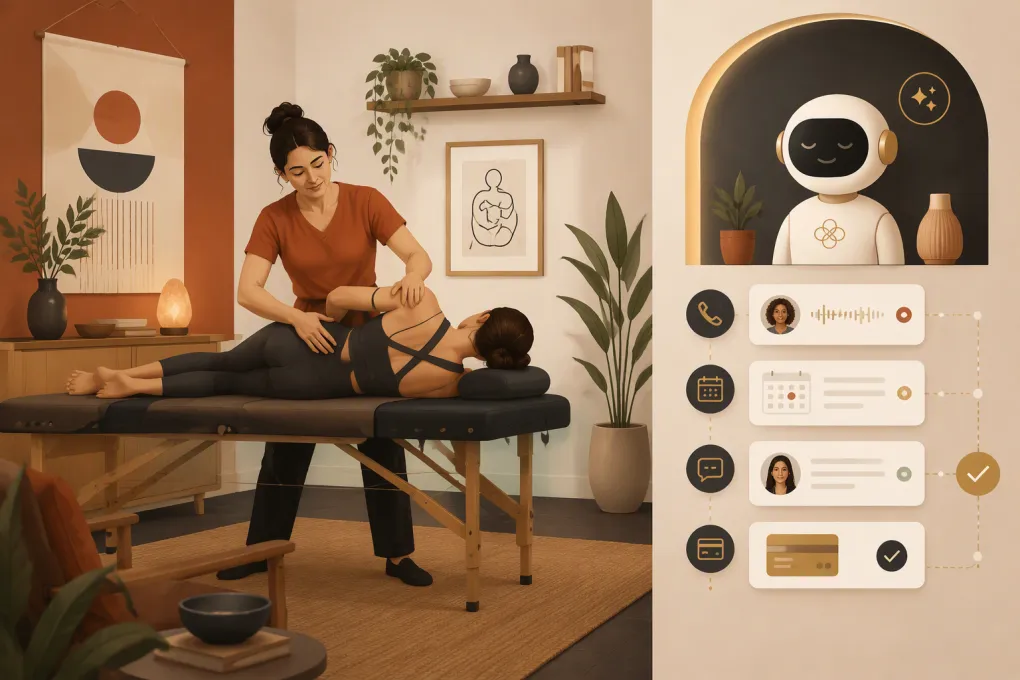 AI receptionist managing appointments and inquiries for a Rolfing practice