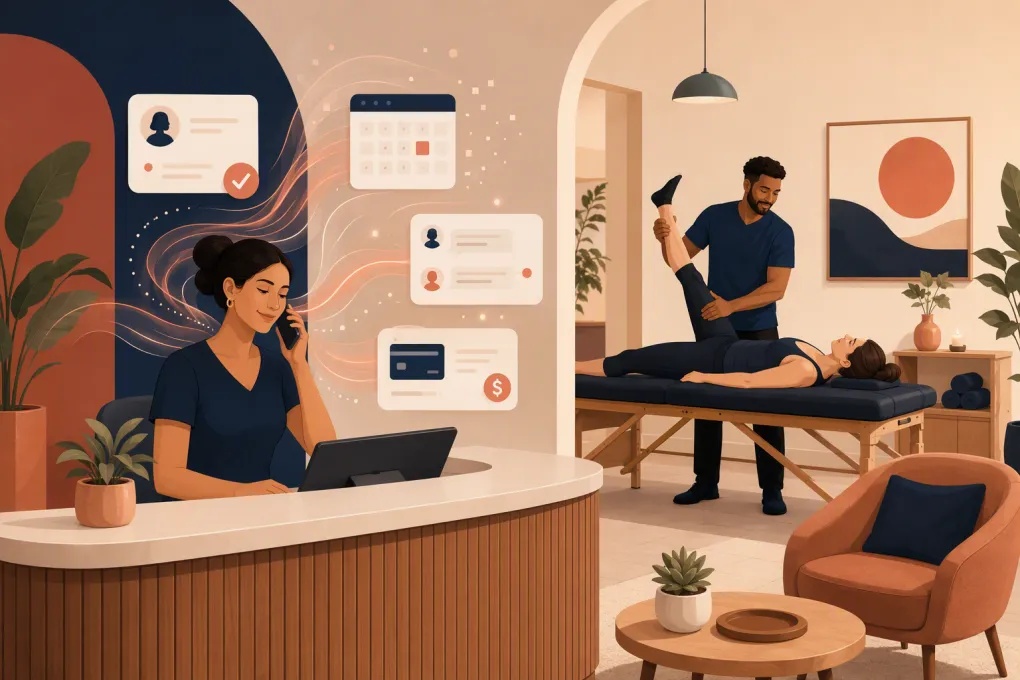 AI assistant managing bookings and client messages for a stretch therapy studio