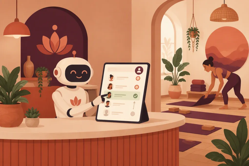 AI receptionist filling an open spot from a yoga class waitlist