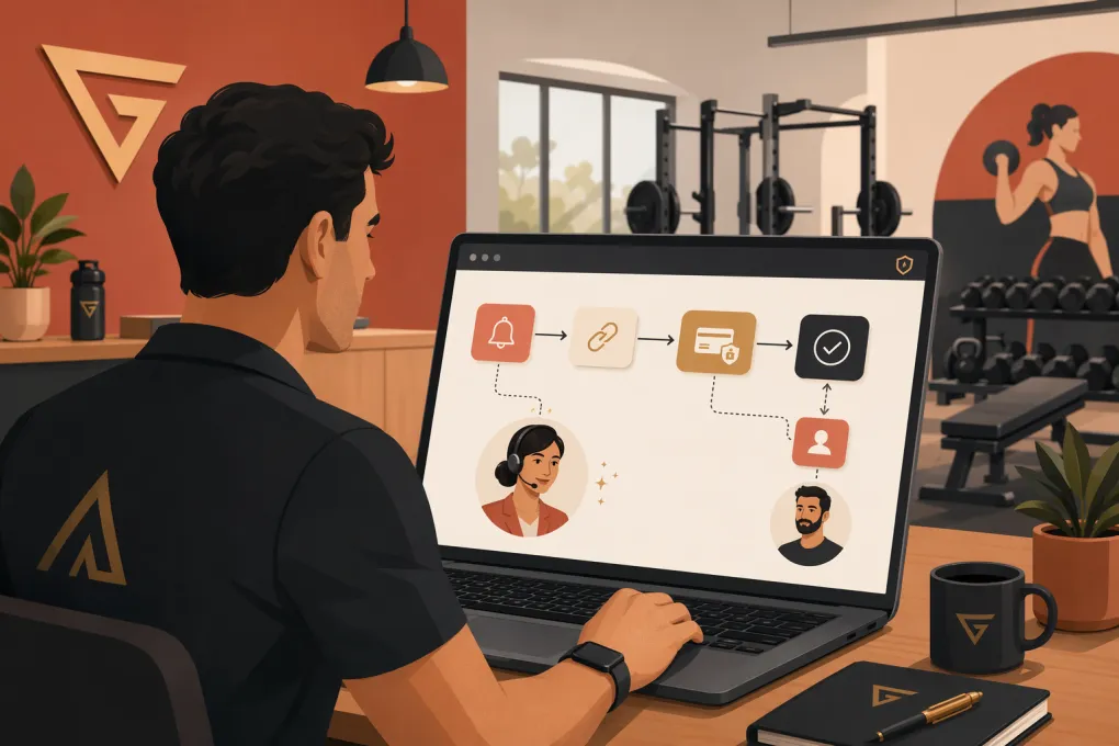 Gym operator using an AI workflow to follow up on overdue membership dues