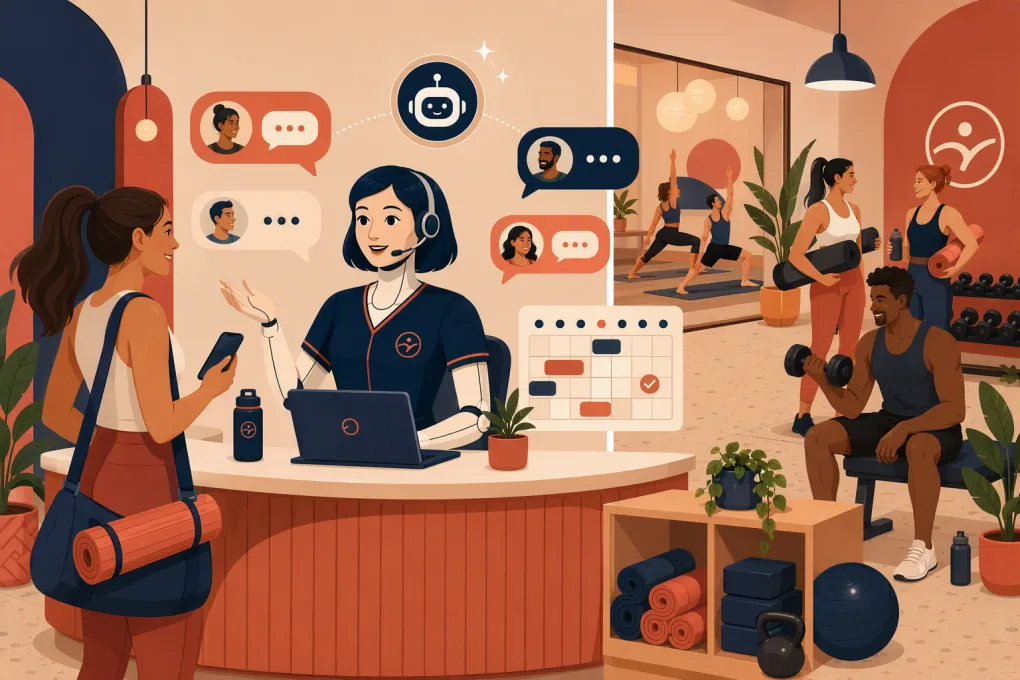 AI receptionist handling bilingual calls and bookings for a fitness studio