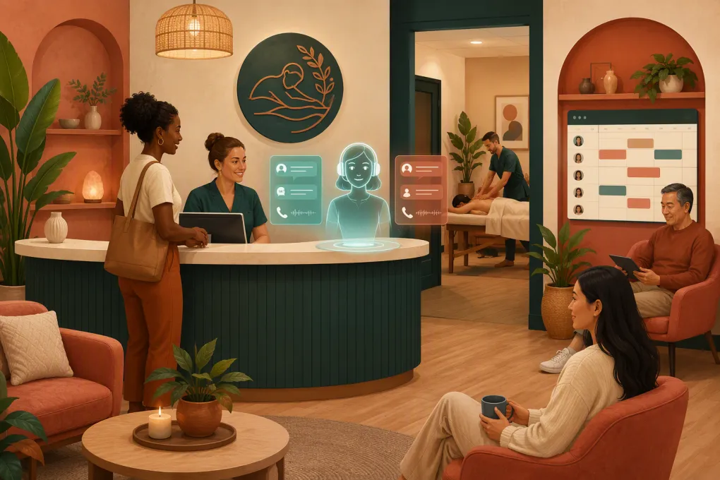 Bilingual AI receptionist managing calls and bookings for a massage therapy clinic