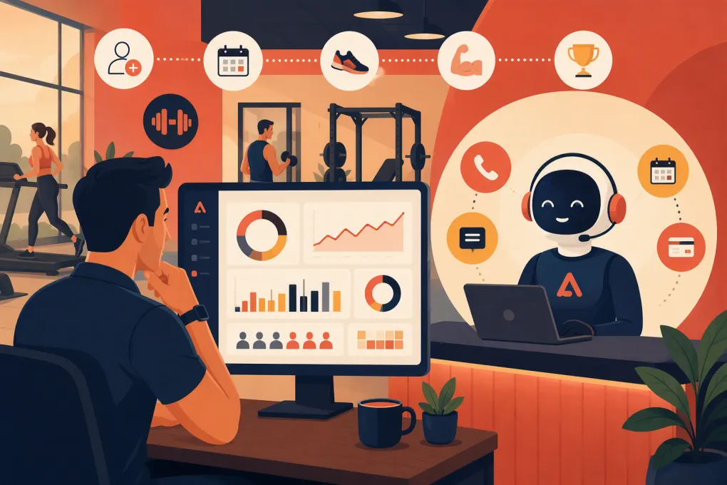 Gym operator using retention software while an AI receptionist handles member communication