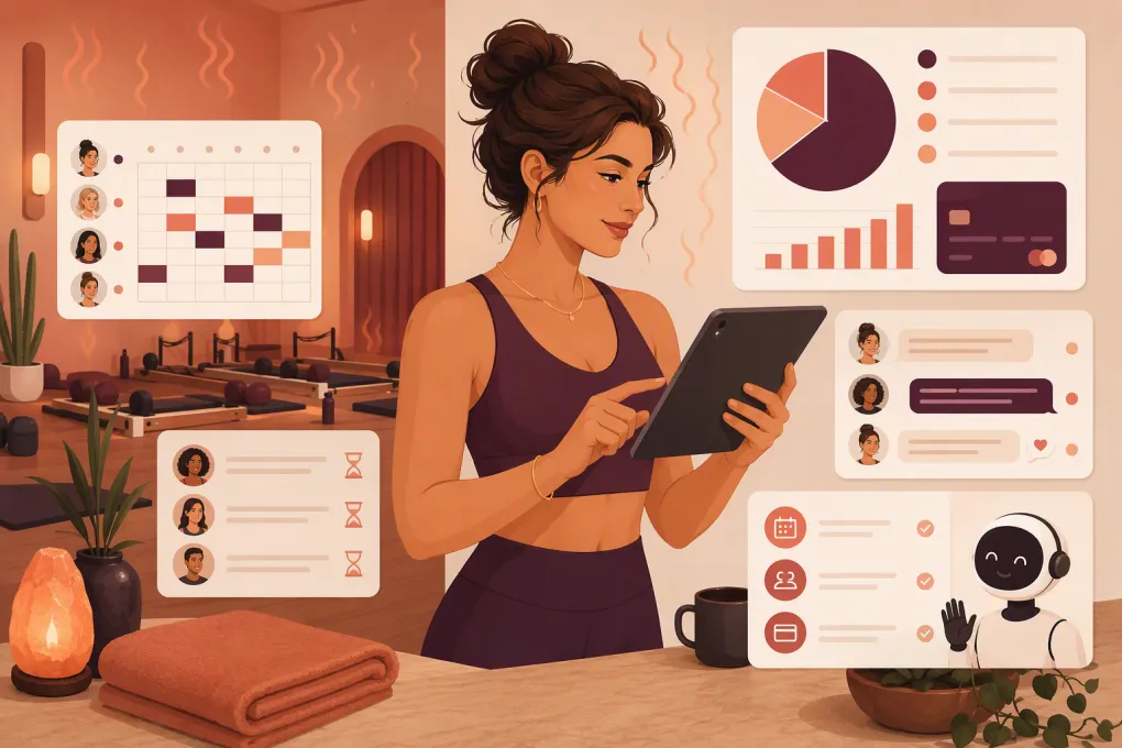 Hot Pilates owner comparing booking, billing, and AI receptionist software