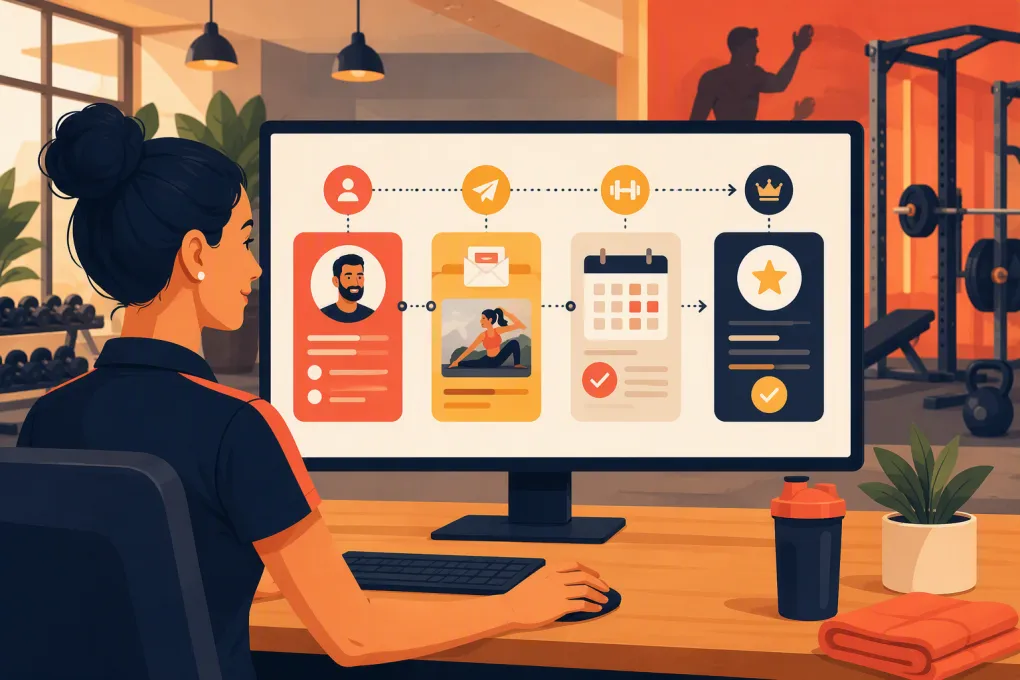 Gym operator managing an automated member win-back workflow