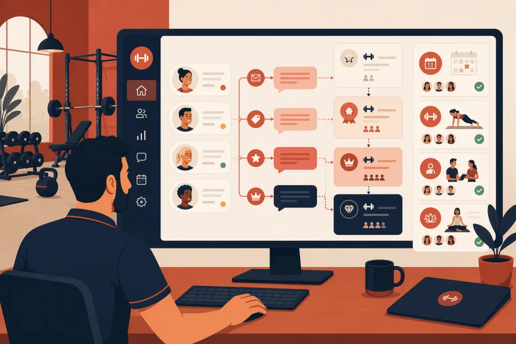 Gym operator managing an automated membership upgrade campaign