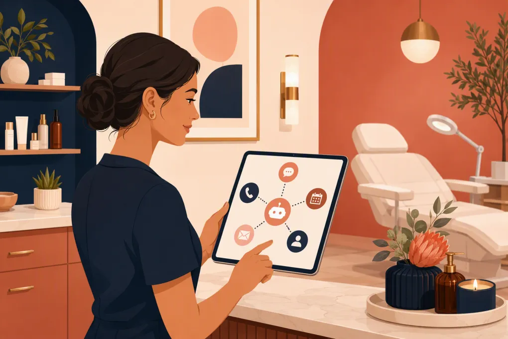 Med spa operator managing automated consultation follow-up messages and appointment booking