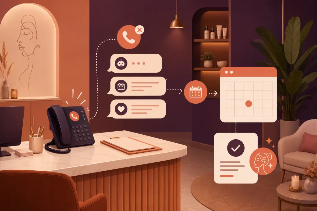 Automated med spa missed call follow-up connecting a phone inquiry to a booked appointment