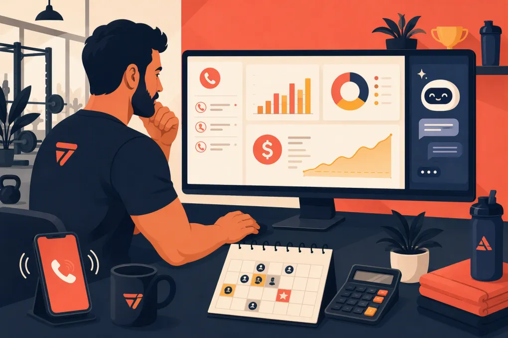 Gym owner calculating potential revenue from missed phone calls