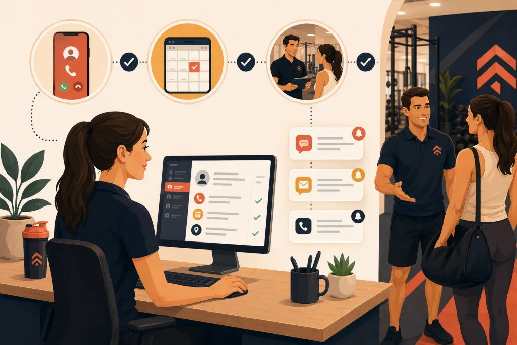 Gym operator managing tour bookings, reminders and prospect follow-up