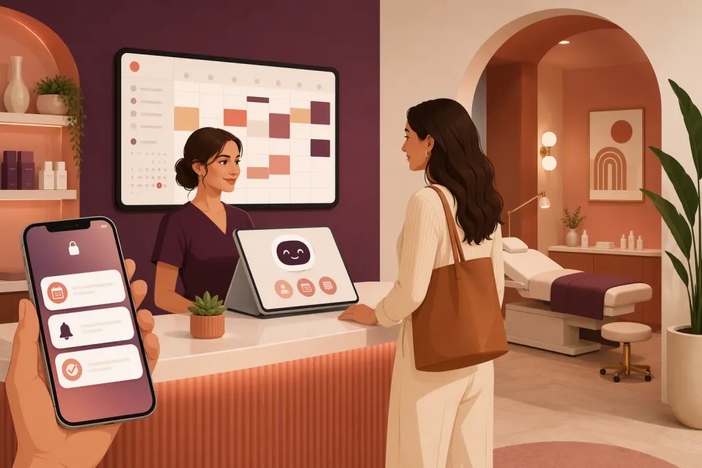 Med spa receptionist workflow confirming a consultation through automated reminders