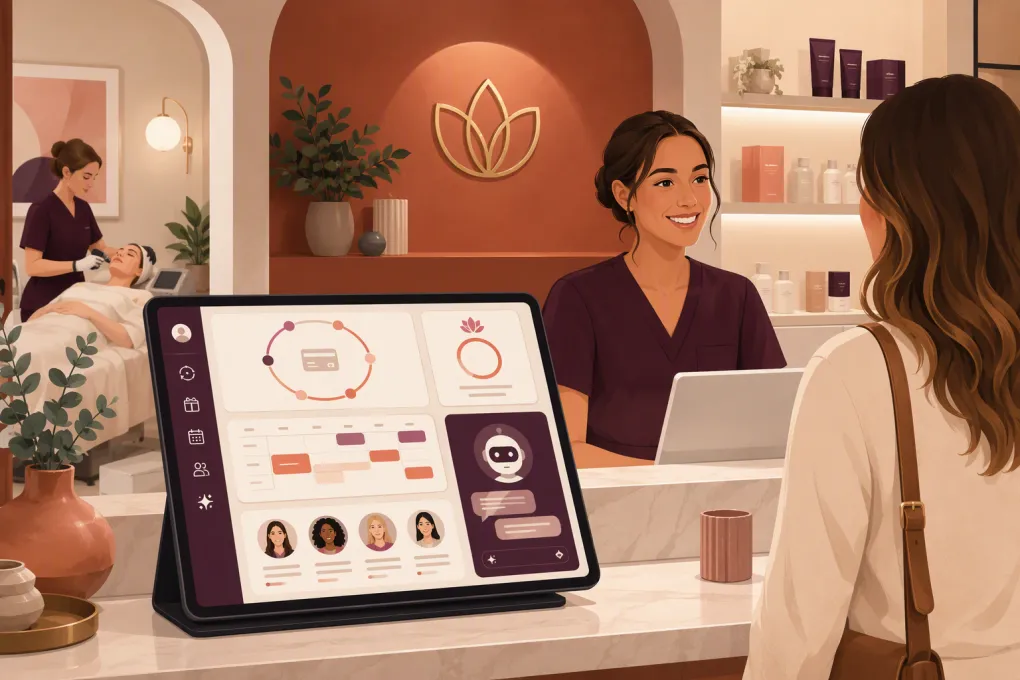 Med spa membership billing dashboard with appointments, treatment credits, and recurring payments