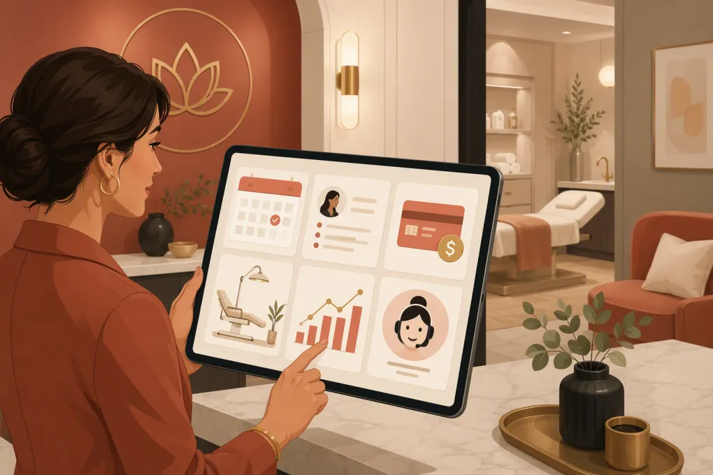Med spa operator evaluating booking, client management, payments, and automation software
