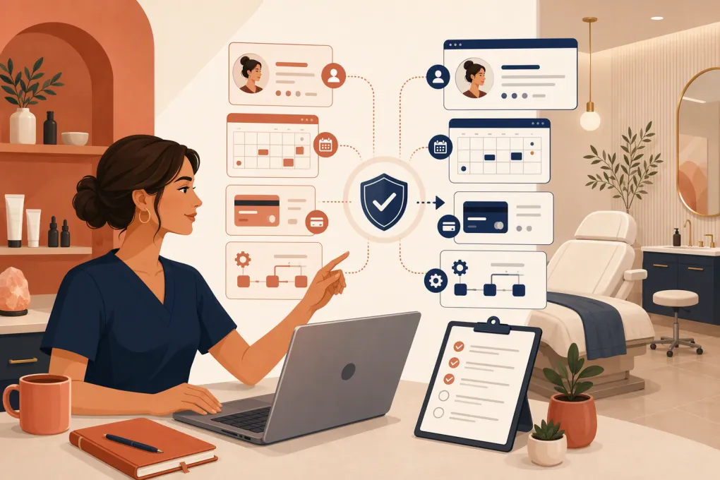 Med spa operator moving client, booking and payment data between software systems