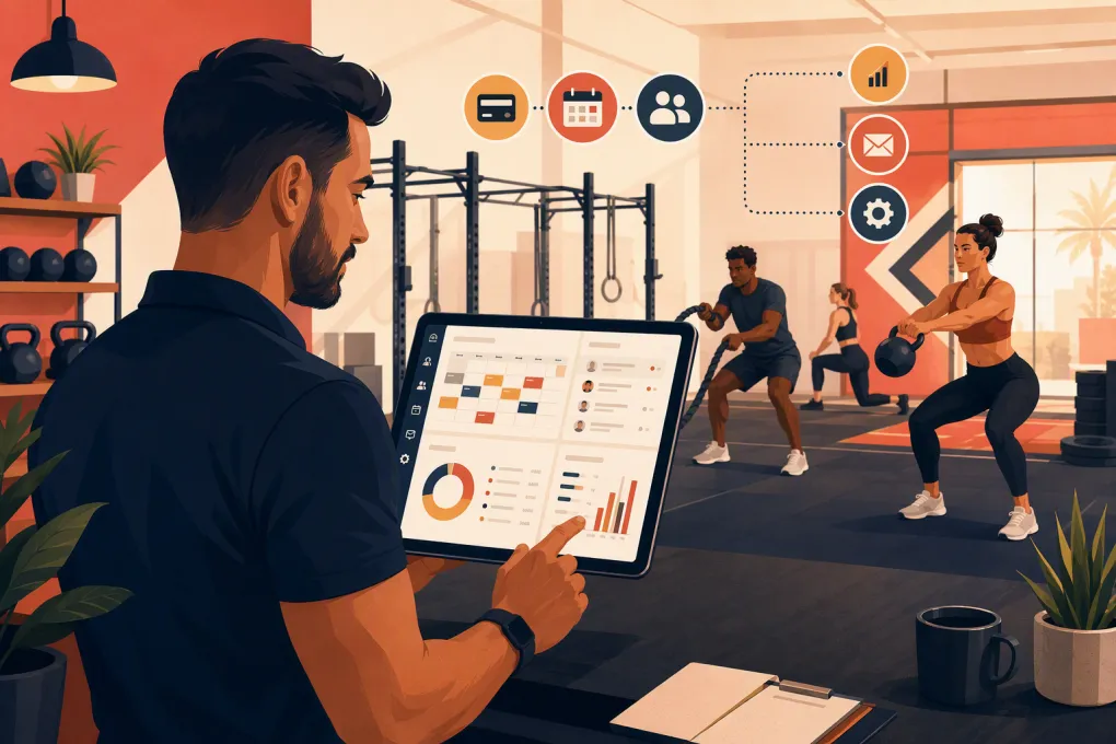 Bootcamp gym owner comparing booking, billing, and lead management platforms