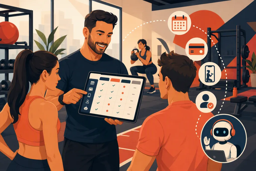 Personal trainer comparing scheduling, coaching, payment, and lead management platforms