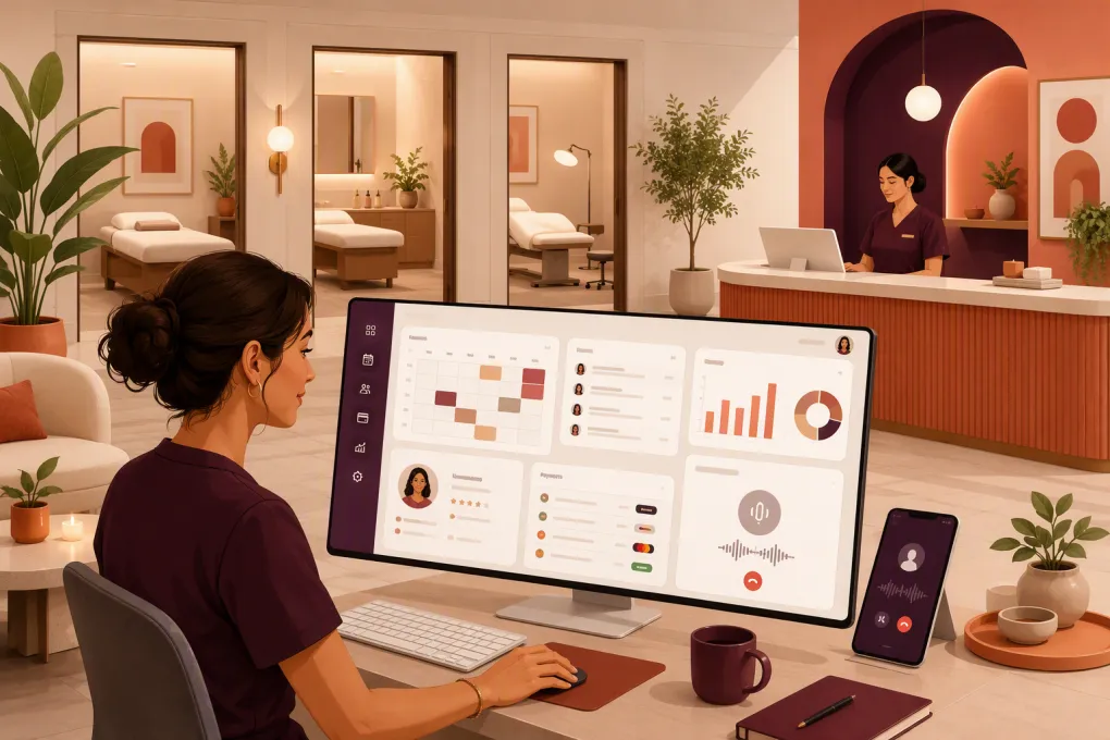 Wellness center operator managing bookings, payments, and AI calls from one platform