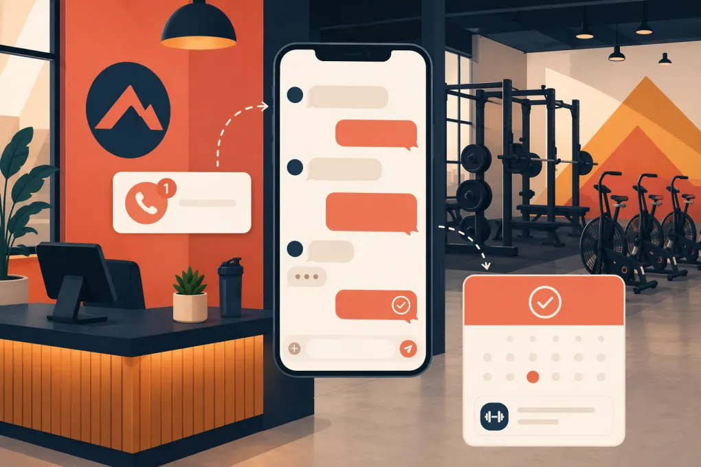 Missed gym call becoming a text conversation and booked intro session