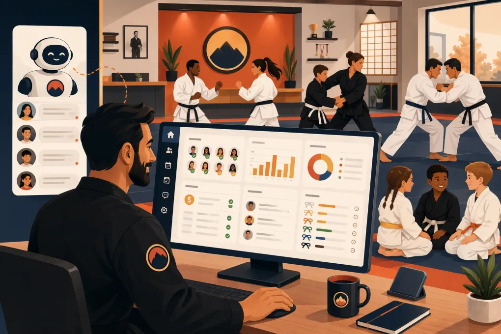 Martial arts school owner managing students, billing and leads with an AI receptionist