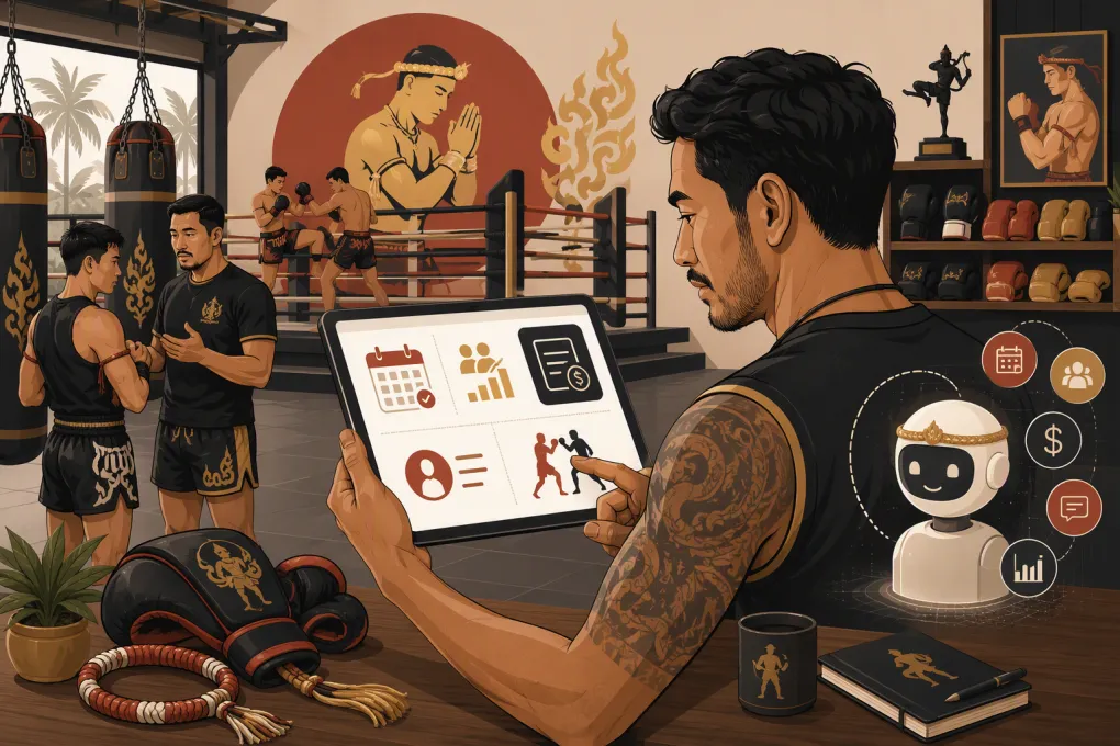 Muay Thai gym owner comparing booking, billing, and member management software