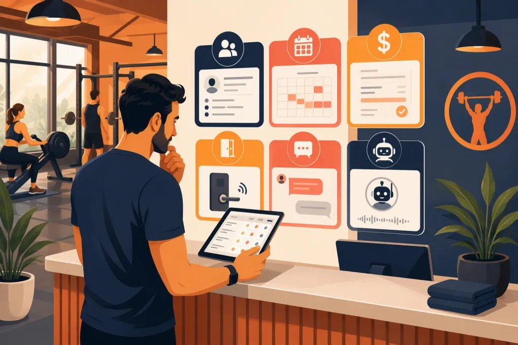 Independent gym operator comparing booking, billing, access, CRM, and AI software
