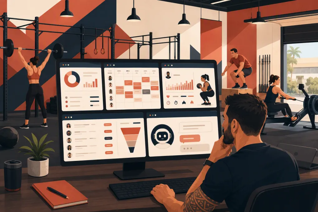 CrossFit owner comparing gym software for booking, billing, leads and workout tracking