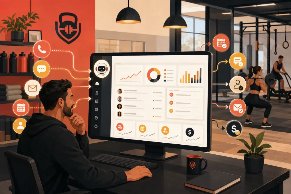 Gym owner evaluating an AI receptionist for calls, bookings, follow-ups and payments