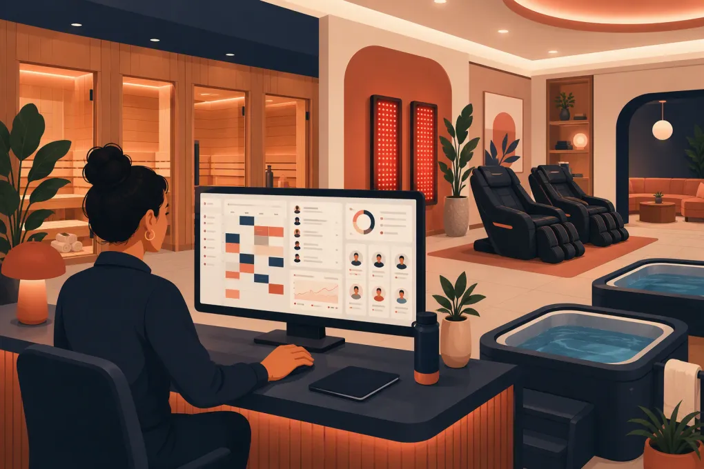Operator managing memberships and resource bookings in a recovery lounge