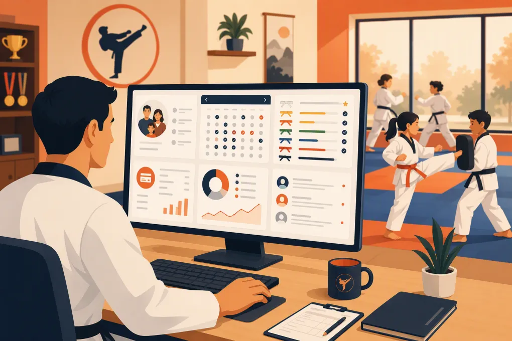 Taekwondo owner comparing attendance, billing, belt tracking, and lead management software