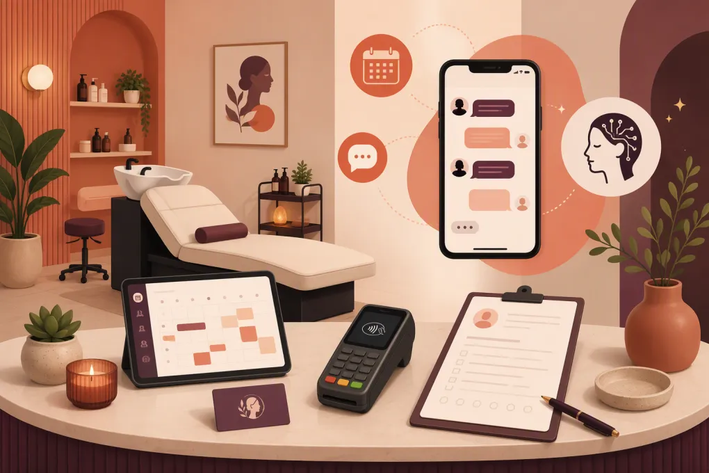 Scalp spa software comparison with booking, messaging, payments, intake forms, and AI assistance