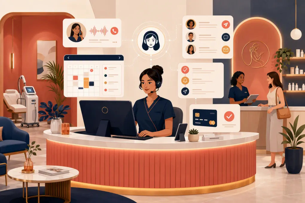 AI receptionist managing appointments and leads for a laser hair removal clinic